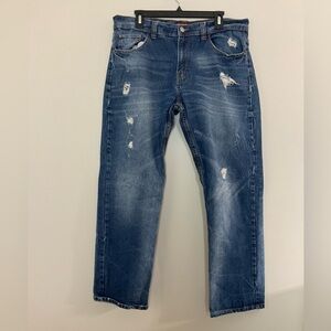 Men's Akademiks Distressed Blue Jeans 36 x 32